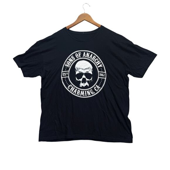 Sons Of Anarchy Skull Est. 1967 Charming CA Motorcycle Gang TV Black T Shirt XL - Picture 1 of 4